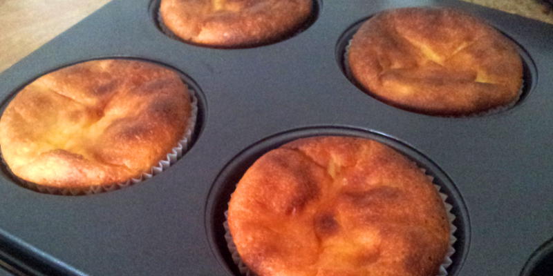 So sehen Käsekuchen Muffin aus wenn sie fertig sind.